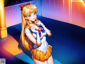 A girl in a sailor outfit holding a sword.