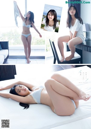 A woman in a pink bikini on the beach.