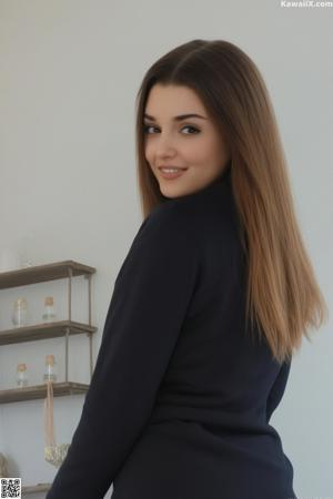 A woman with long brown hair wearing glasses.