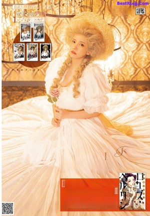A magazine with a bunch of pictures of women in dresses.